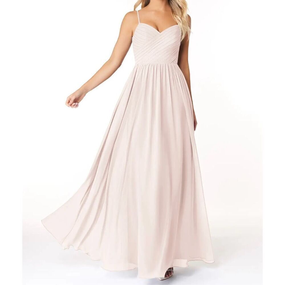 NWT AZAZIE LISBON Rose Petal A-Line Sweetheart Neckline Chiffon Dress Size 6